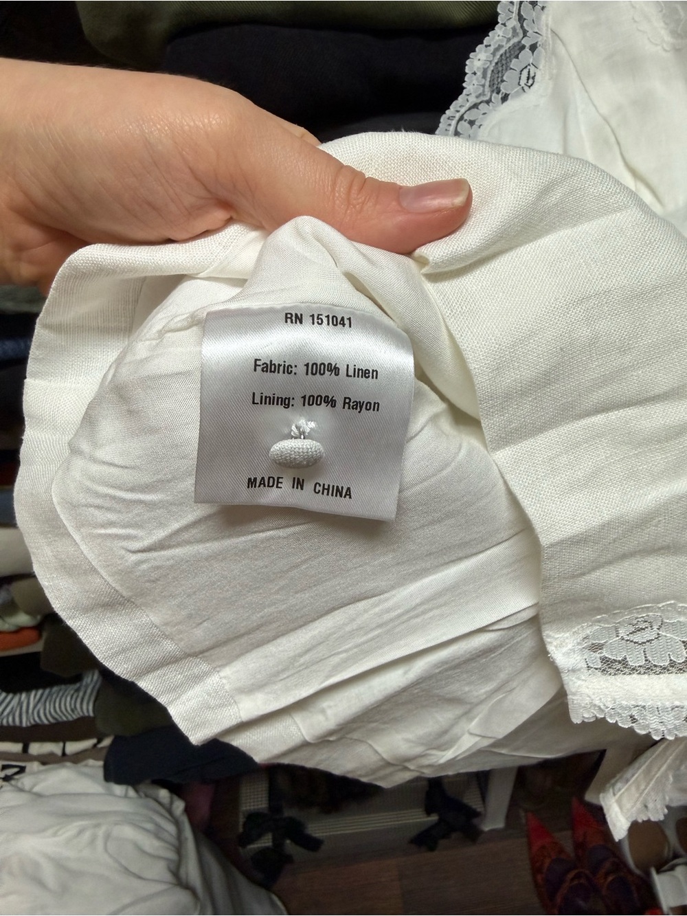 Few Moda White Linen Lace-Up Tank Top - Picture 5 of 5